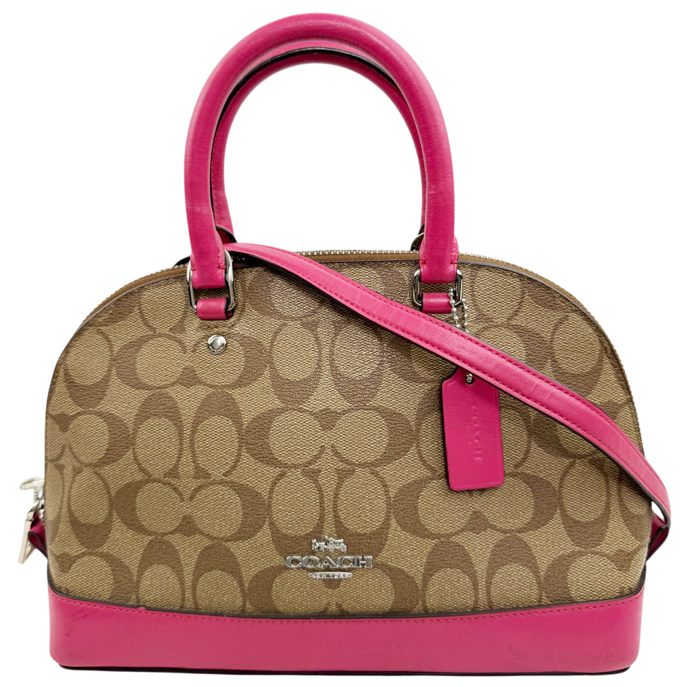 COACH Brown Signature Mini Sierra Crossbody Hand Bag LHQ1878
