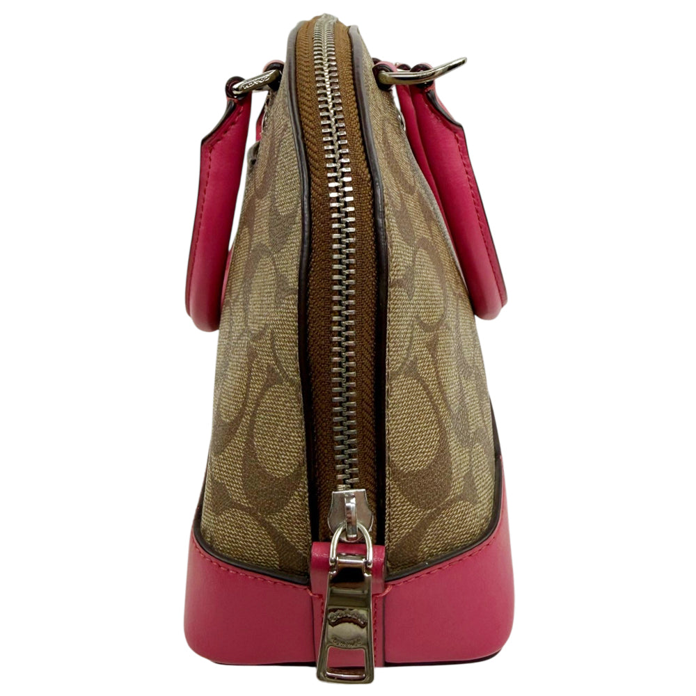 COACH Brown Signature Mini Sierra Crossbody Hand Bag LHQ1878