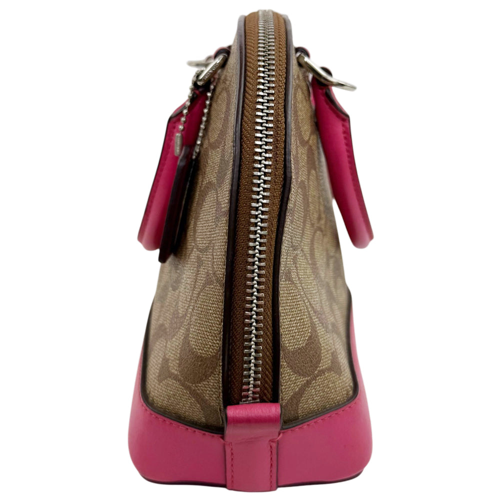 COACH Brown Signature Mini Sierra Crossbody Hand Bag LHQ1878