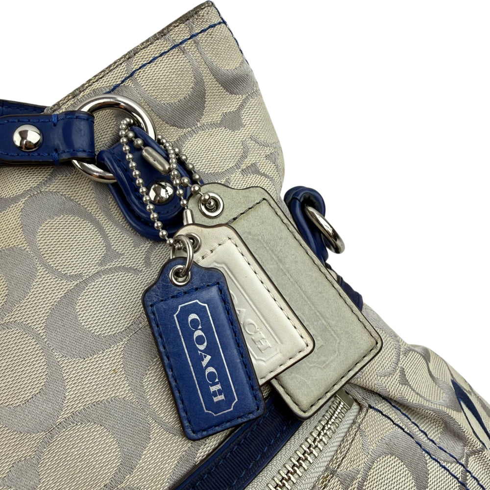 COACH Poppy Signature Canvas White Tote Shoulder Bag LHQ1881