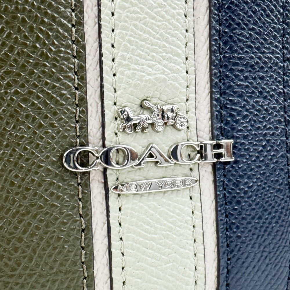 COACH Katy Satchel Varsity Stripe White Shoulder Hand Bag LHQ1883