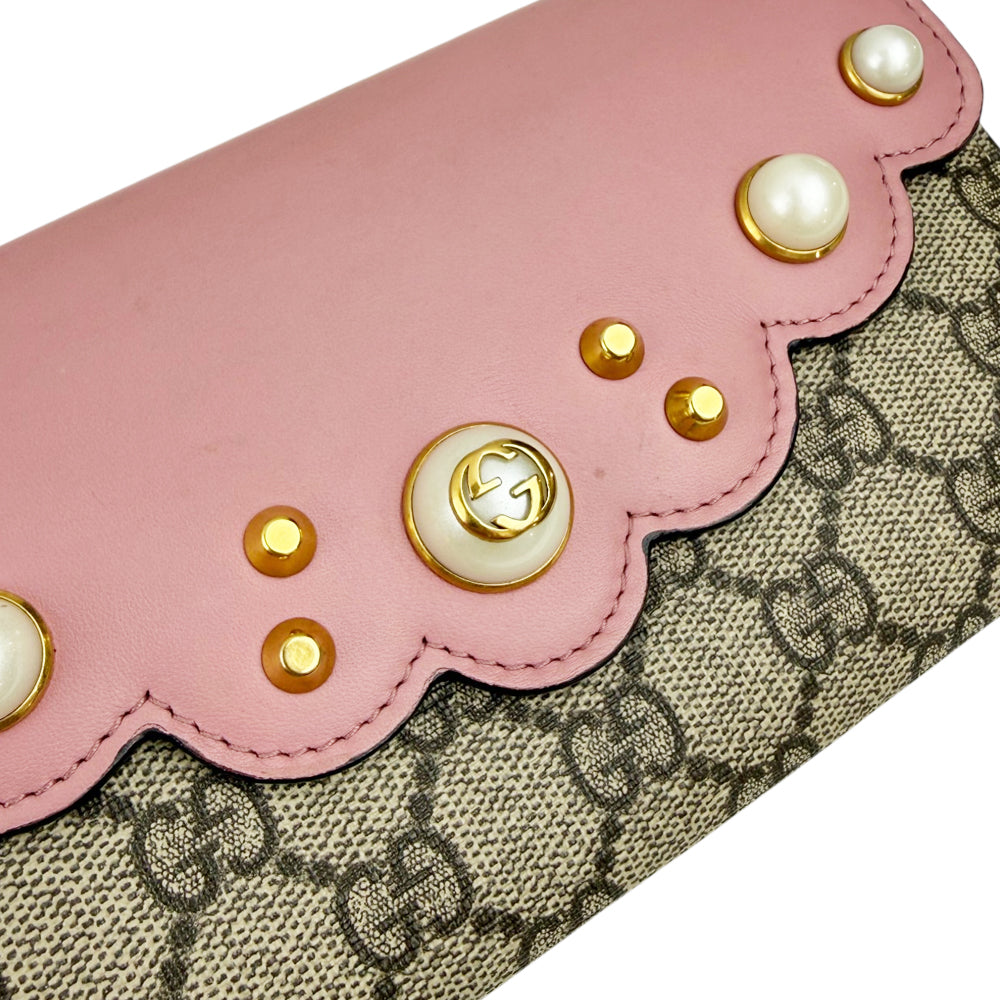 GUCCI Peony Pearl GG Purse Wallet LHQ1885