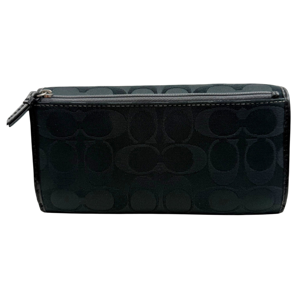 COACH Signature Canvas Black Purse Wallet LHQ1888