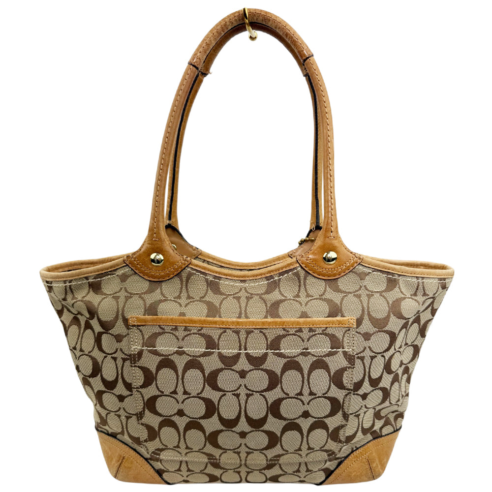 COACH Bleeker Signature Canvas Brown Tote Shoulder Bag LHQ1890