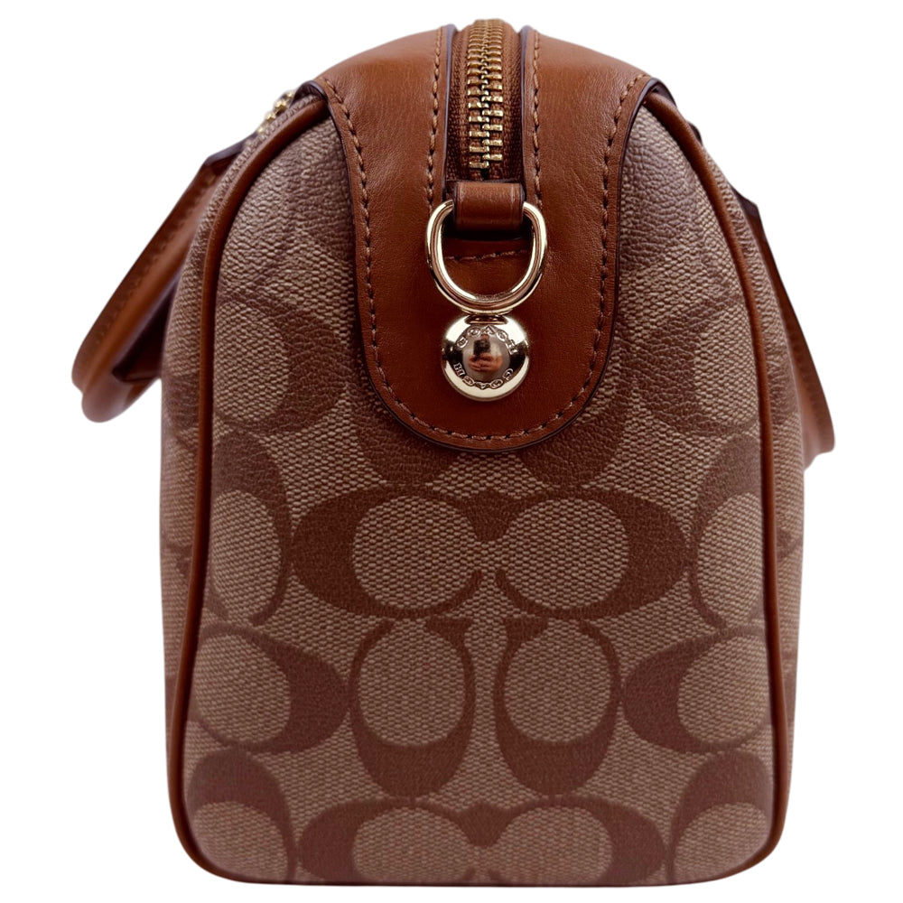 COACH Mini Bennet Brown Signature 2 Way Crossbody Hand Bag LHQ1891