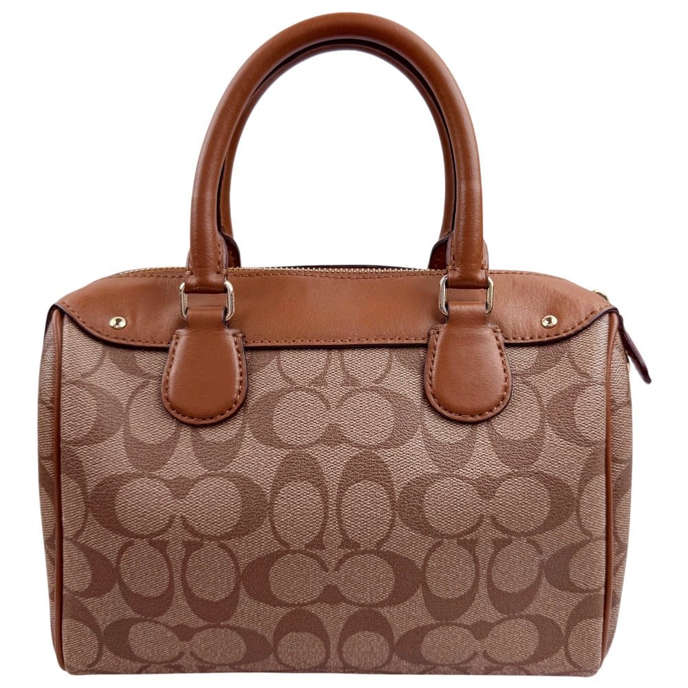 COACH Mini Bennet Brown Signature 2 Way Crossbody Hand Bag LHQ1891