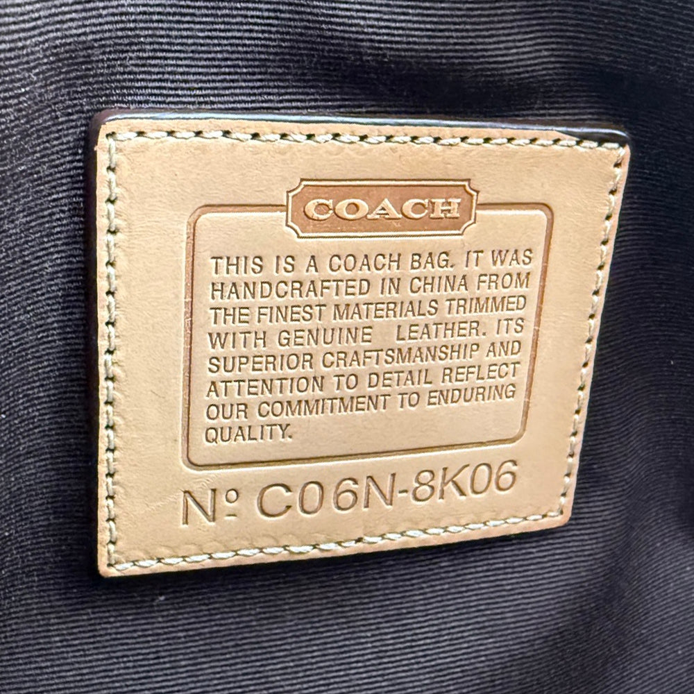 COACH Hampton Brown Signature Canvas and Leather Hand Bag LHQ1896