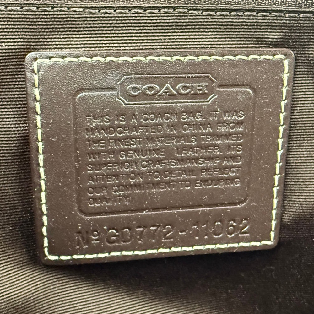 COACH Dark Brown Hampton Signature Canvas and Leather Hand Bag LHQ1899