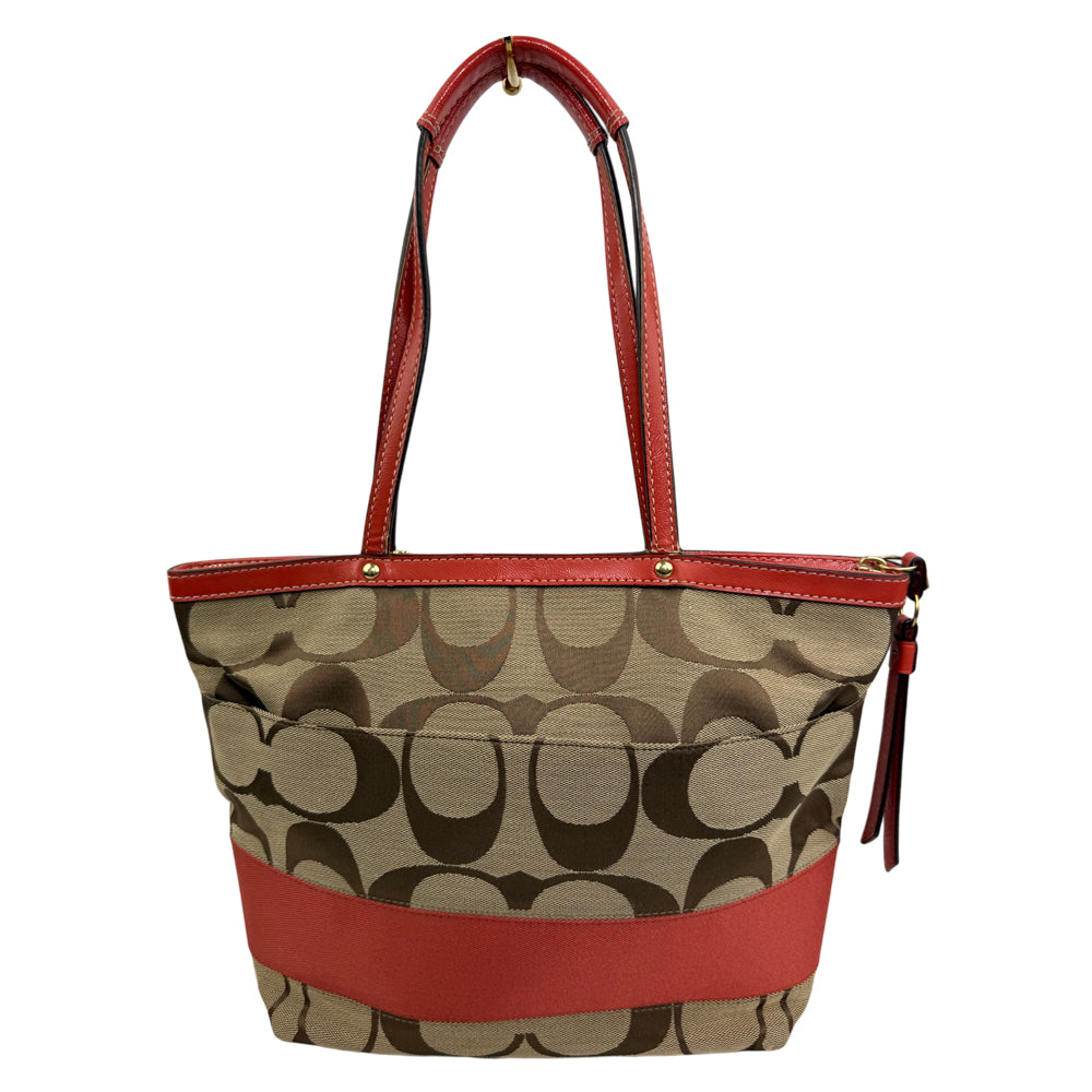 COACH Signature Canvas Brown Tote Bag LHQ1889