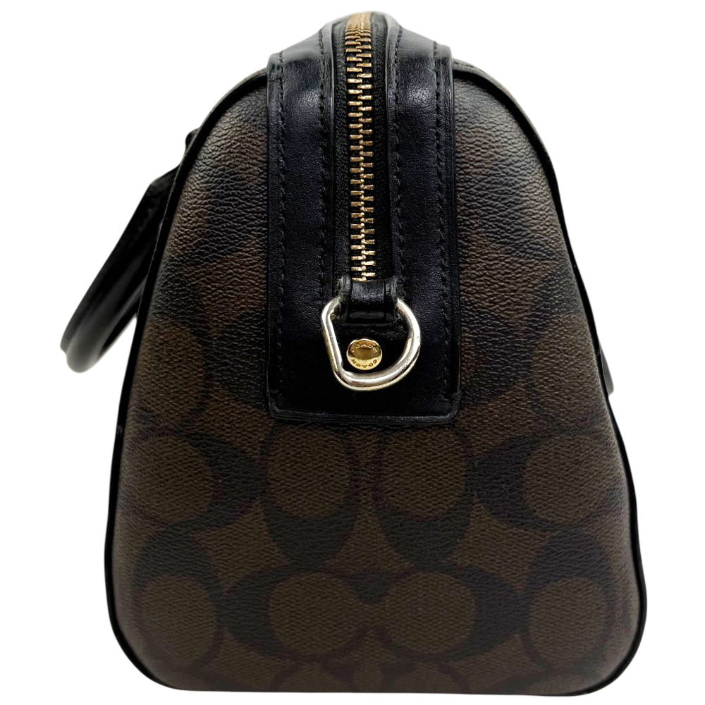COACH Rowan Signature Dark Brown Shoulder Hand Bag LHQ1900