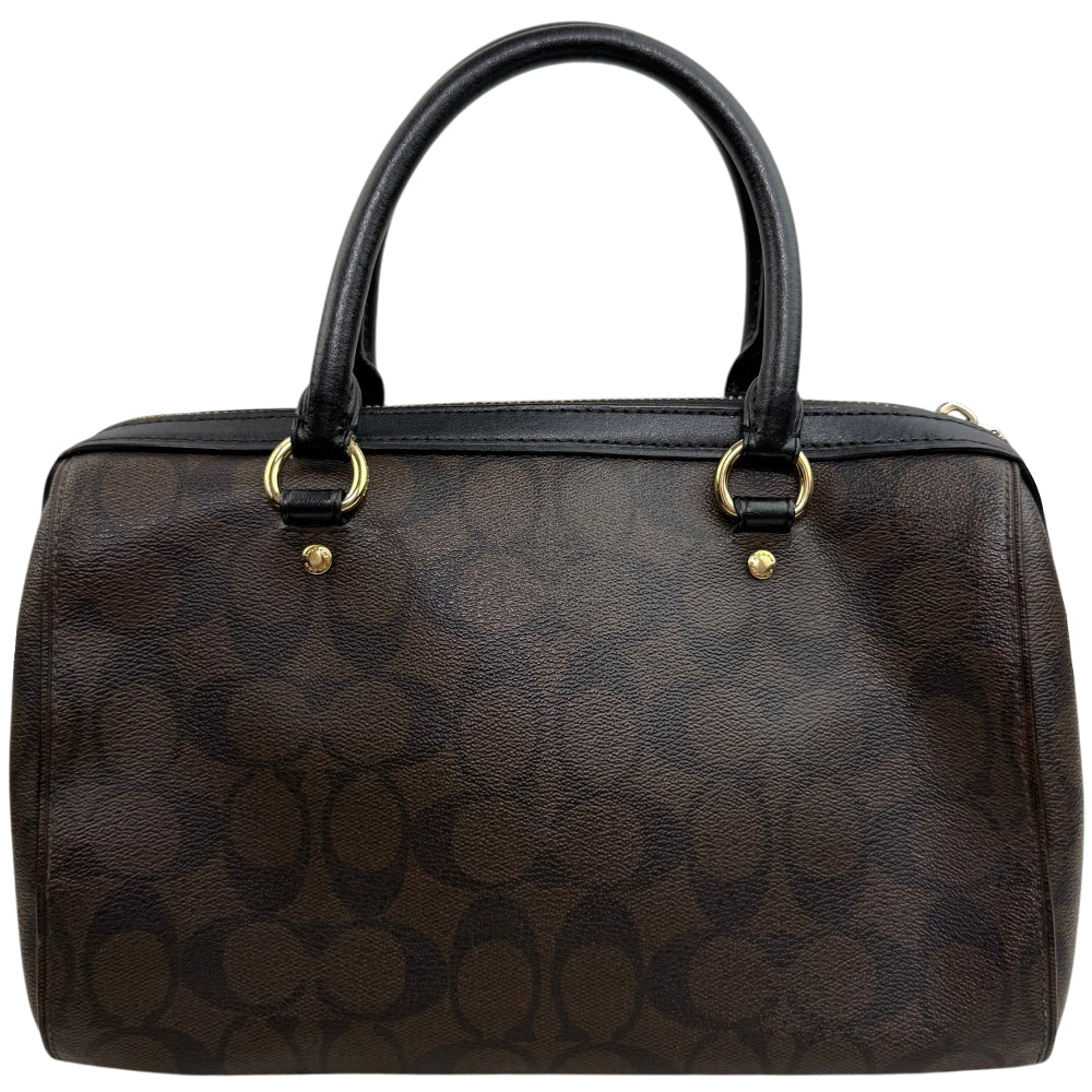 COACH Rowan Signature Dark Brown Shoulder Hand Bag LHQ1900