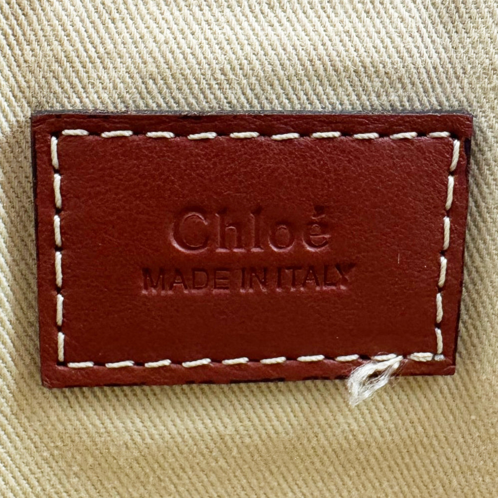 CHLOE Woody Small Beige Canvas Tote Bag LHQ1903