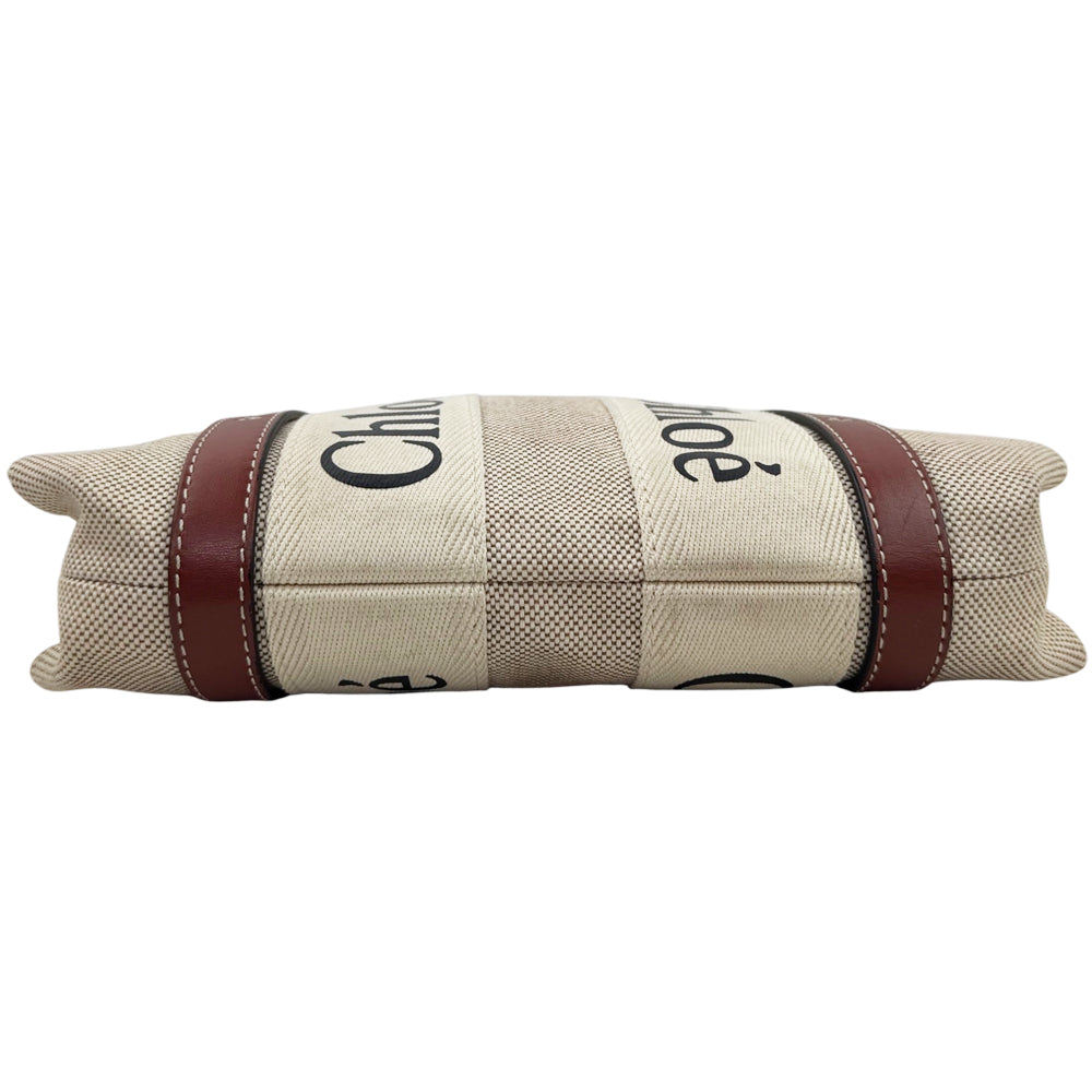 CHLOE Woody Small Beige Canvas Tote Bag LHQ1903