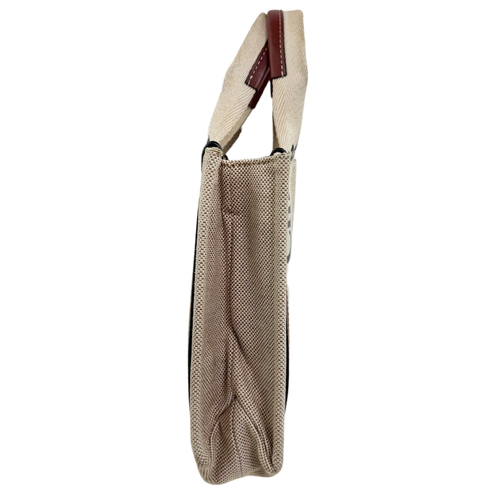 CHLOE Woody Small Beige Canvas Tote Bag LHQ1903