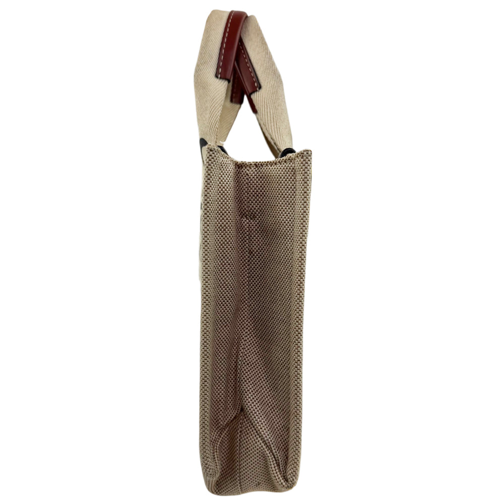 CHLOE Woody Small Beige Canvas Tote Bag LHQ1903
