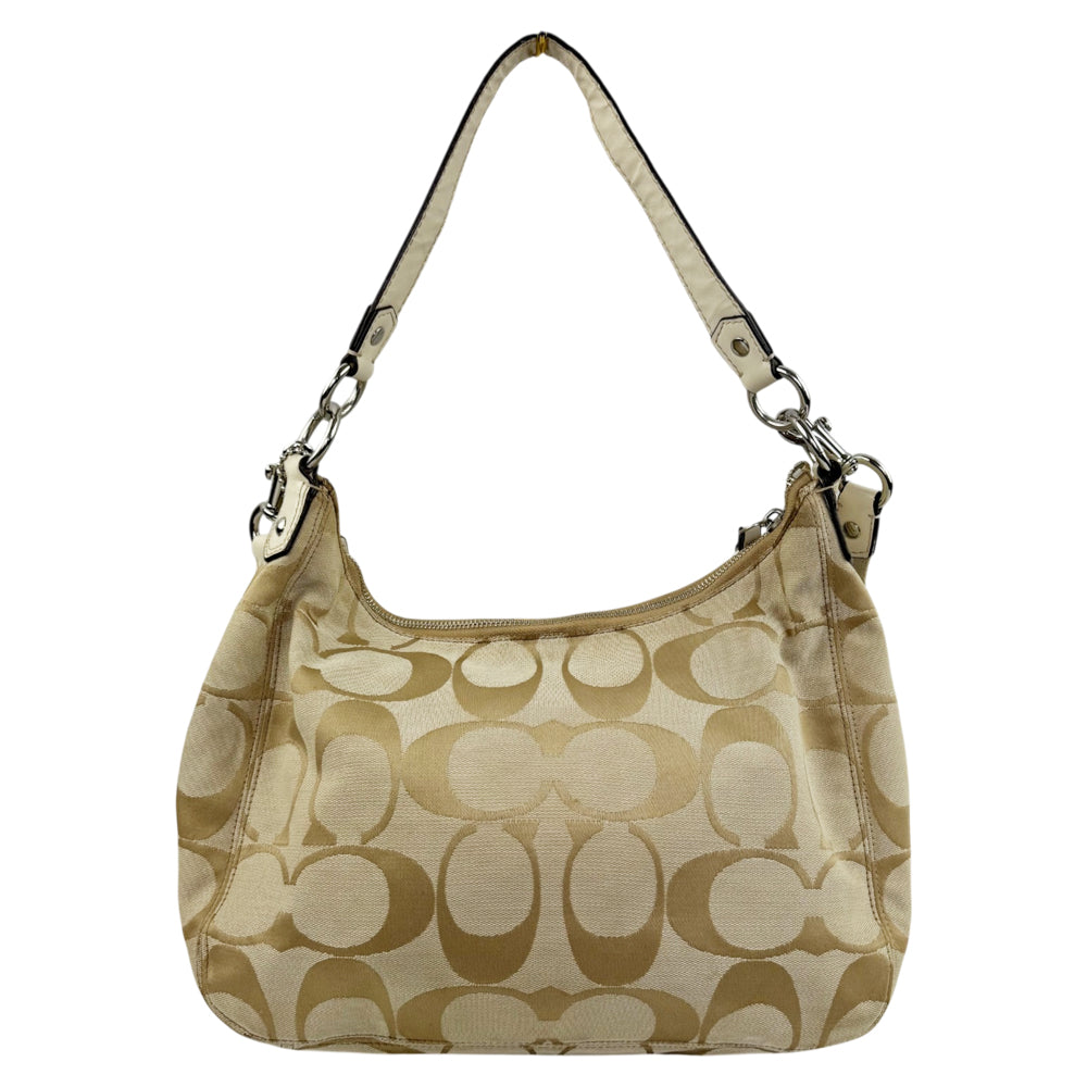 COACH Signature Cream Shoulder Hobo Bag LHQ1906