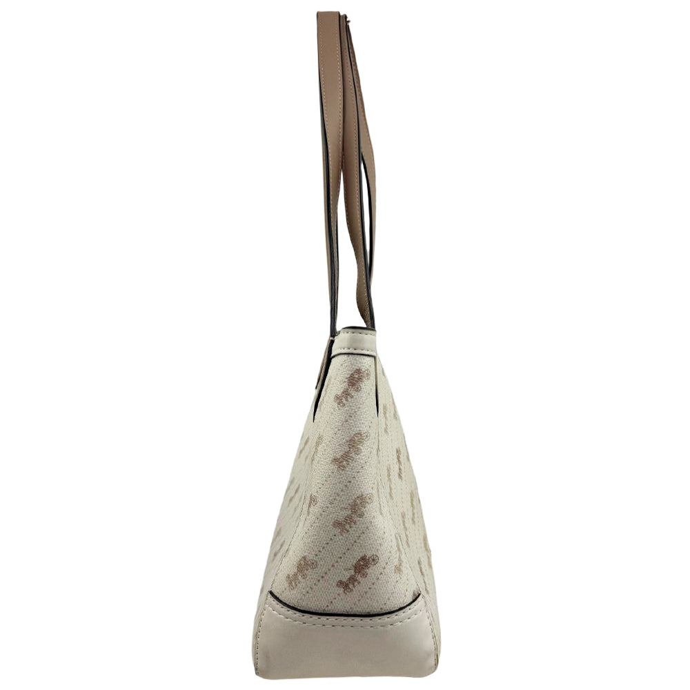 COACH 'Horse & Carriage' White Canvas Tote Bag Shoulder Bag LHQ1908