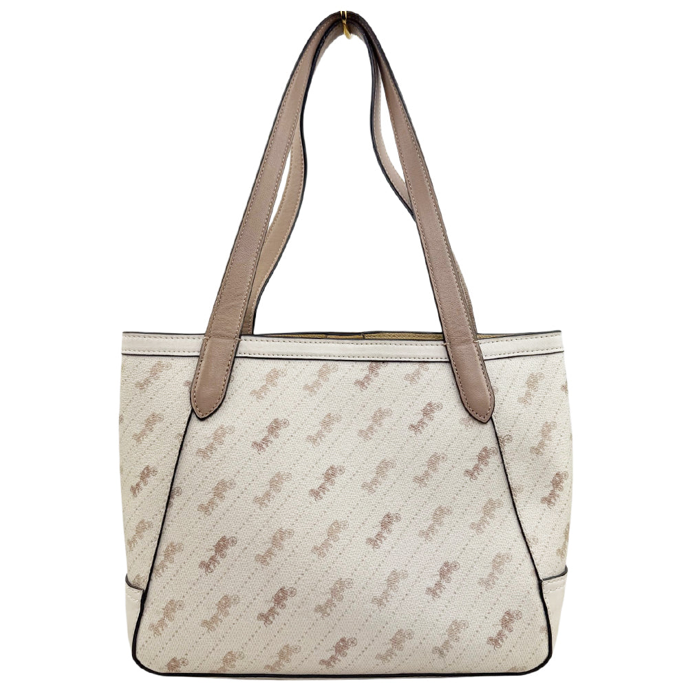 COACH 'Horse & Carriage' White Canvas Tote Bag Shoulder Bag LHQ1908
