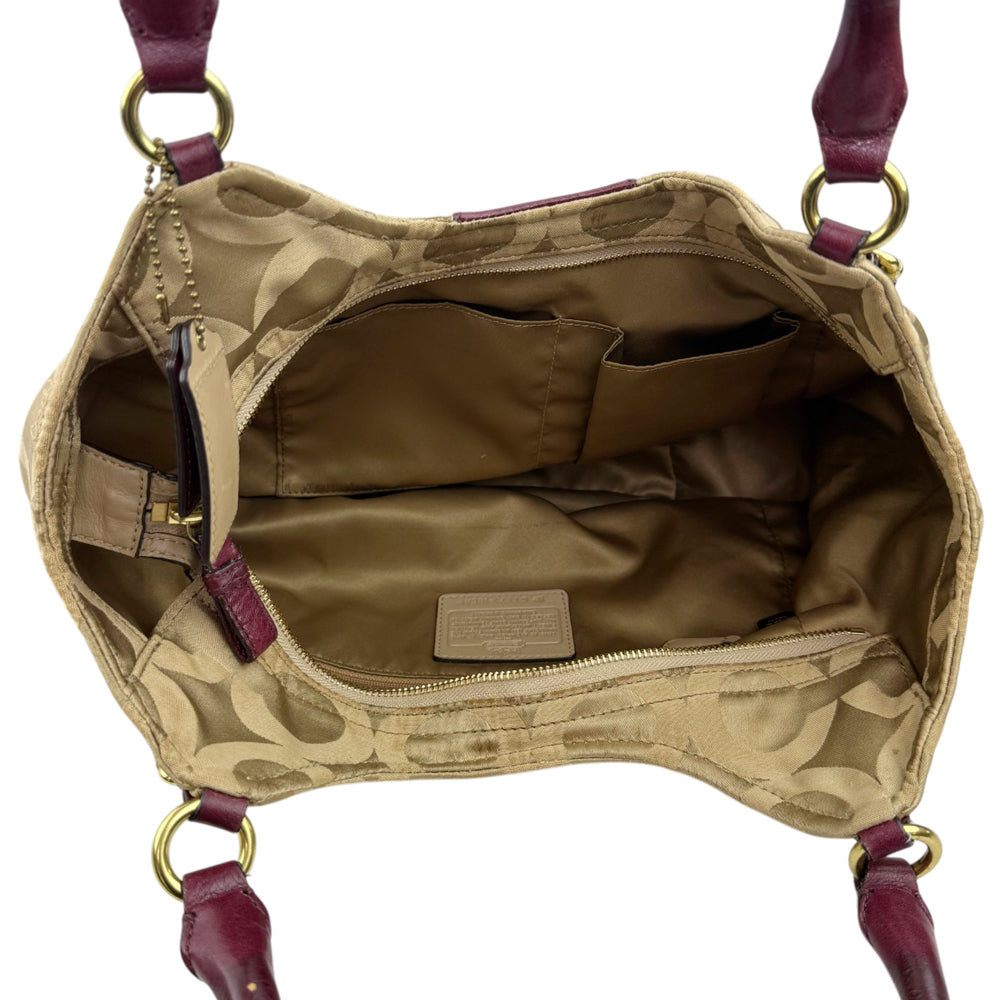 COACH Signature Canvas Brown Shoulder Bag LHQ1914