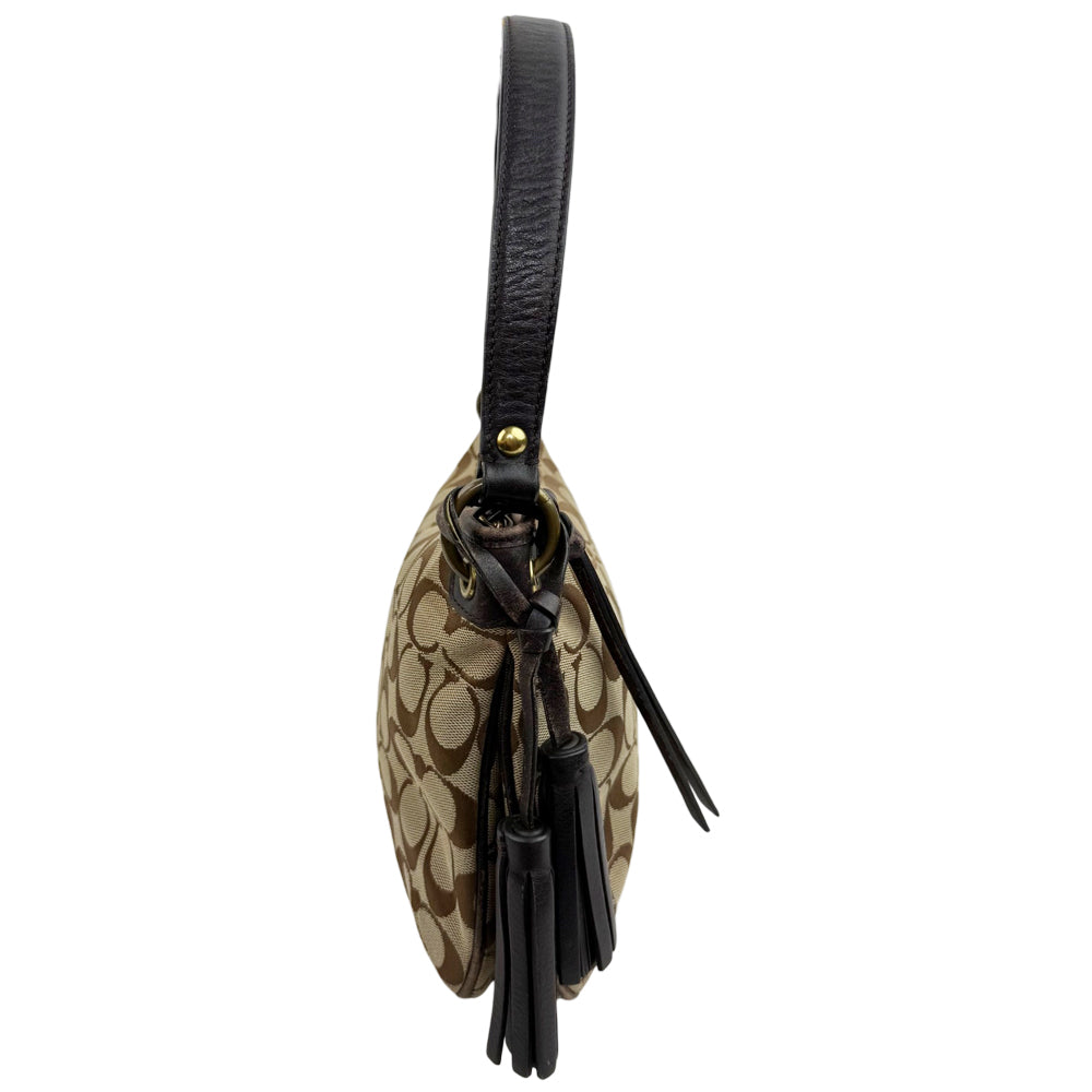 COACH Signature Canvas Tassel Shoulder Bag LHQ1916
