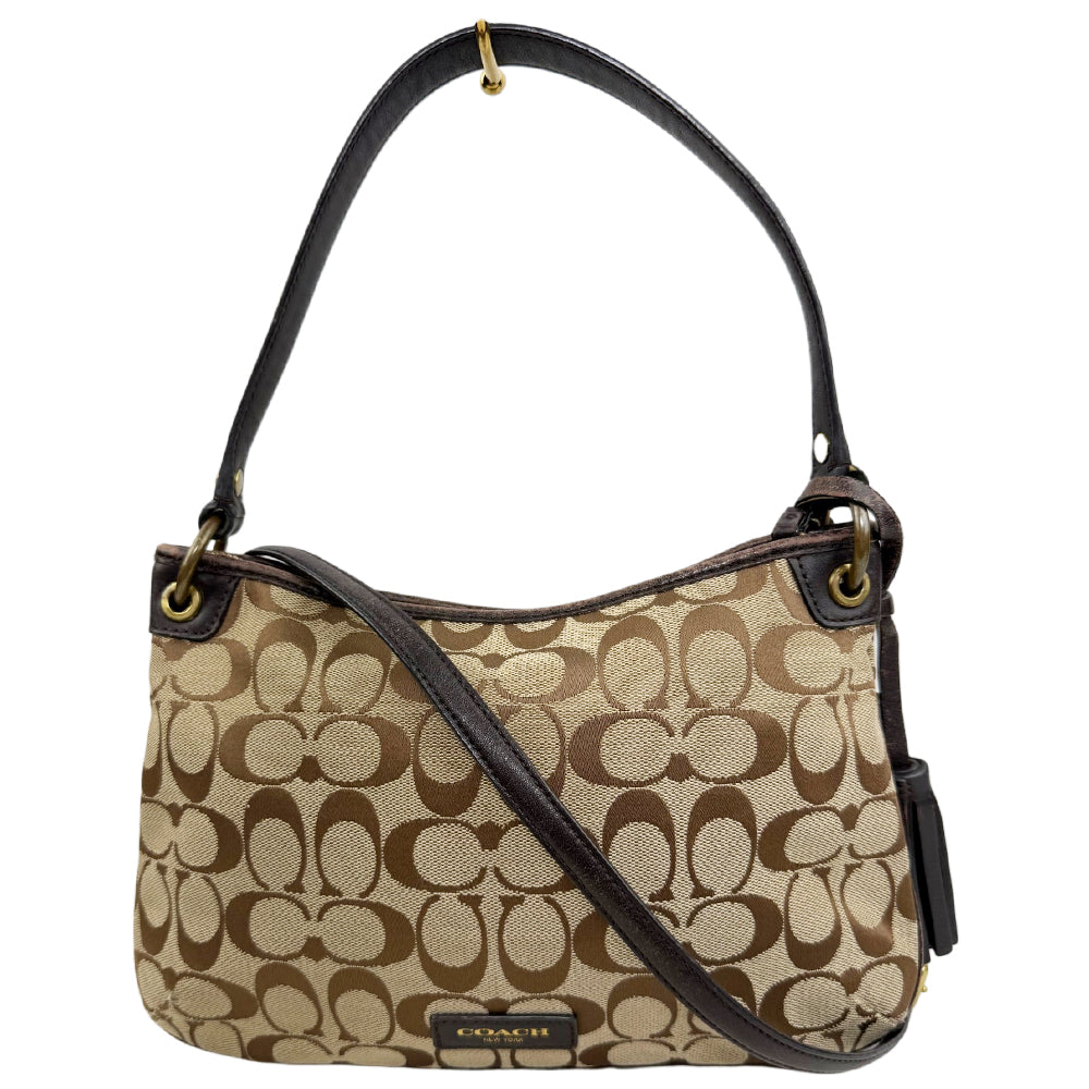 COACH Signature Canvas Tassel Shoulder Bag LHQ1916