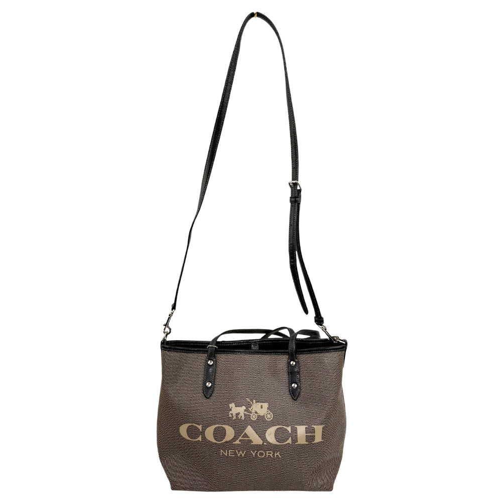 COACH 'Horse & Carriage' City Grey Canvas Tote Shoulder Bag LHQ1917