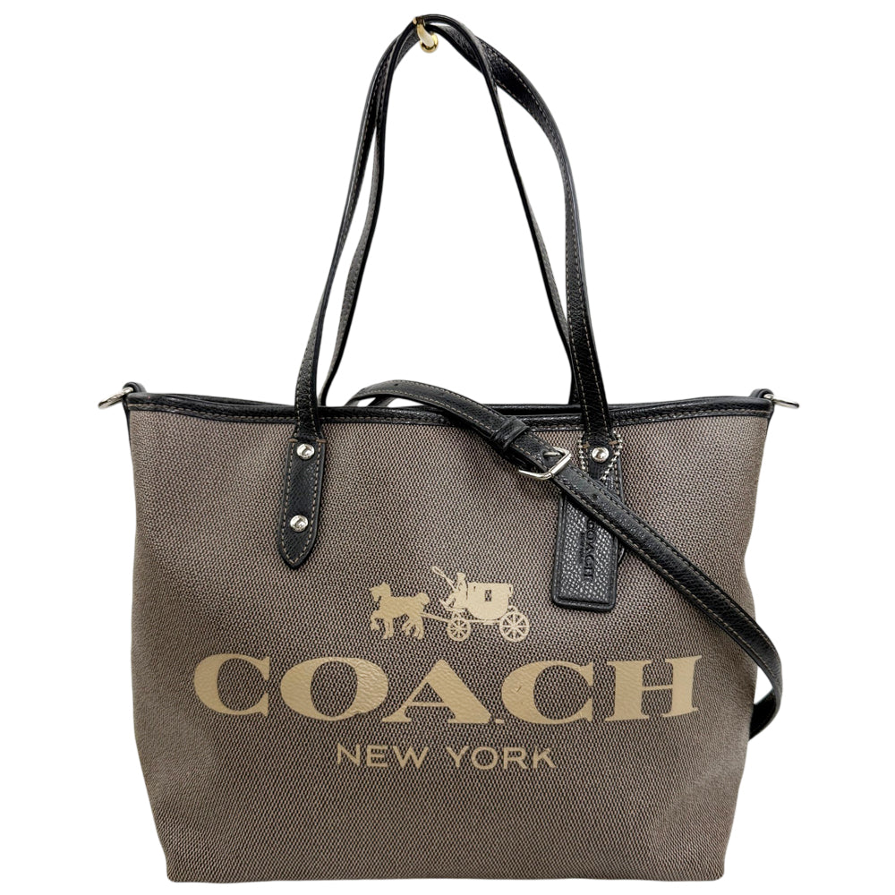 COACH 'Horse & Carriage' City Grey Canvas Tote Shoulder Bag LHQ1917