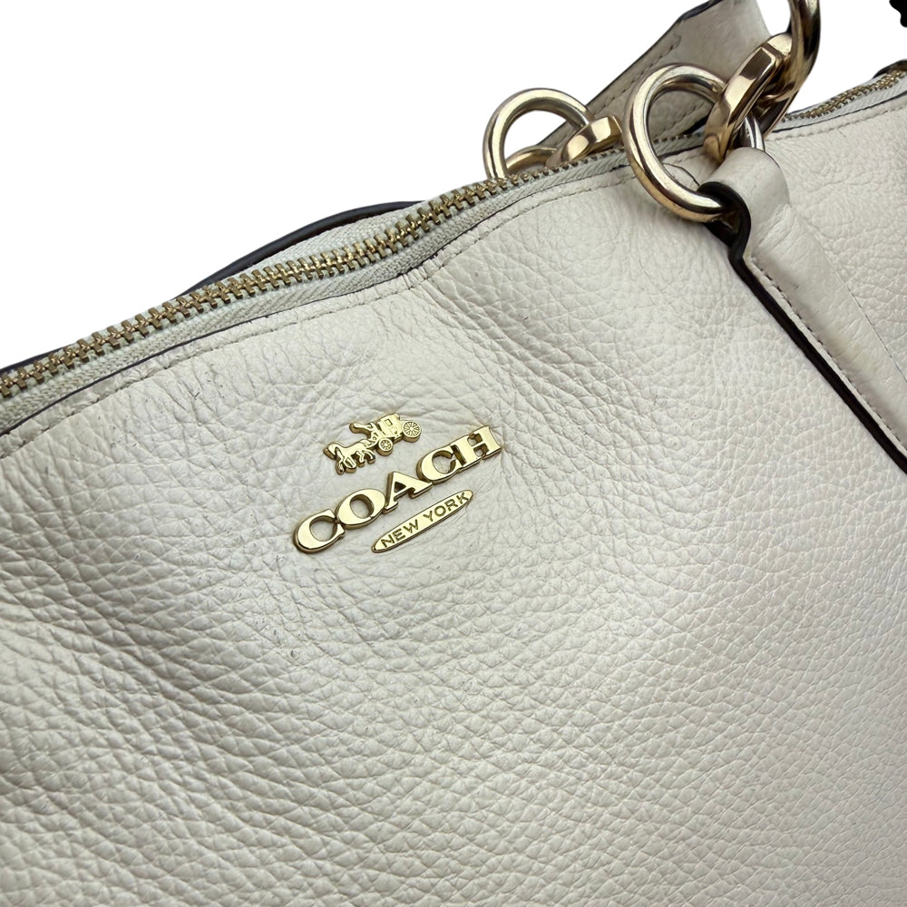COACH Ava White Leather Tote Shoulder Bag LHQ1918