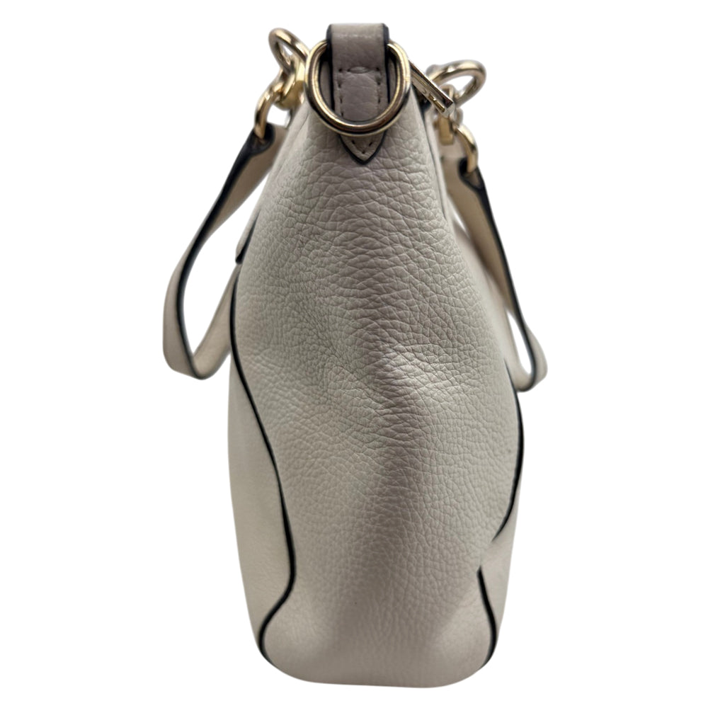 COACH Ava White Leather Tote Shoulder Bag LHQ1918