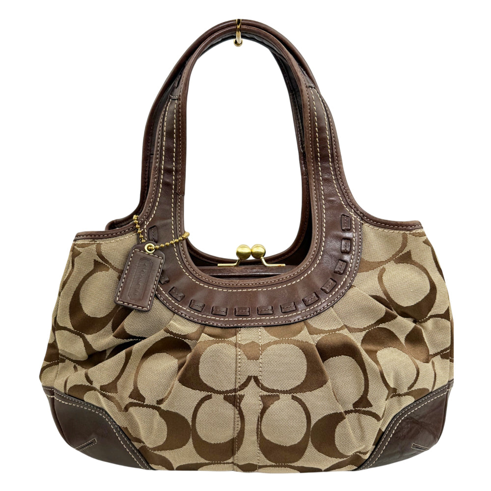 COACH Ergo Signature Canvas Brown Shoulder Bag LHQ1921