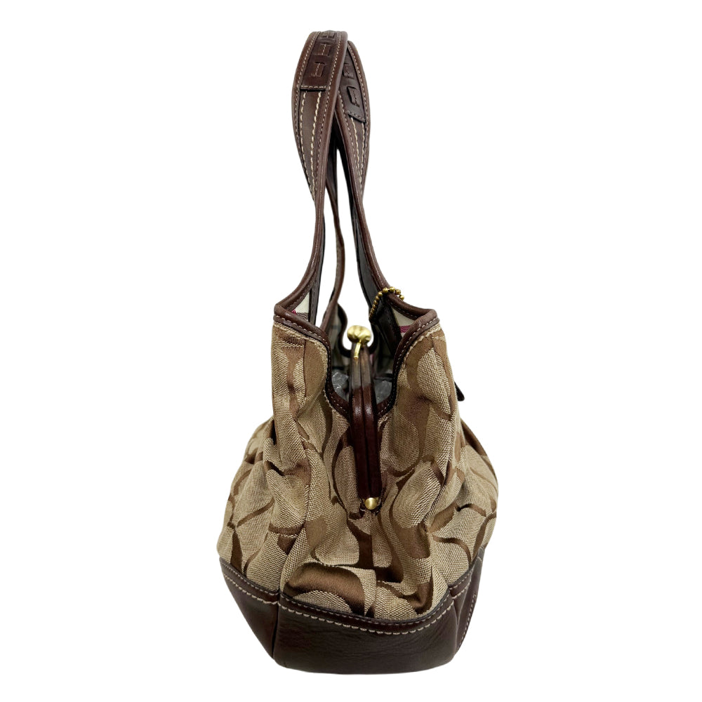 COACH Ergo Signature Canvas Brown Shoulder Bag LHQ1921