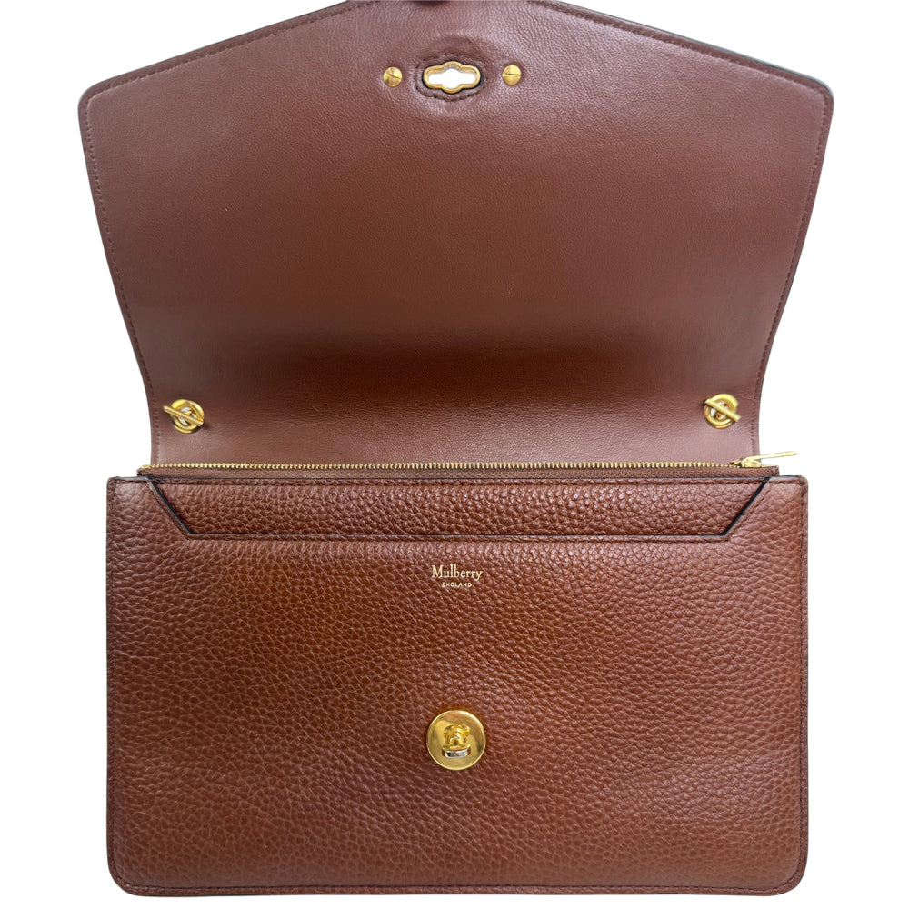 MULBERRY Darley Brown Leather Shoulder Bag LHQ1925