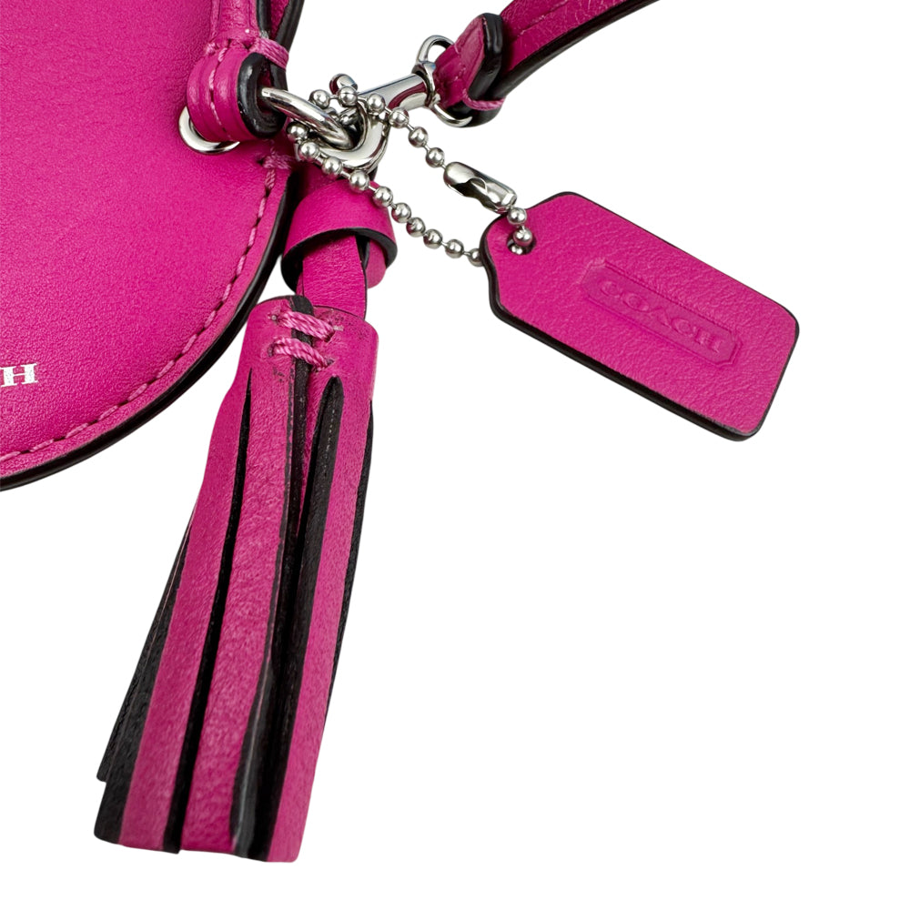 COACH Pink Leather Mirror Bag Charm LHQ1928