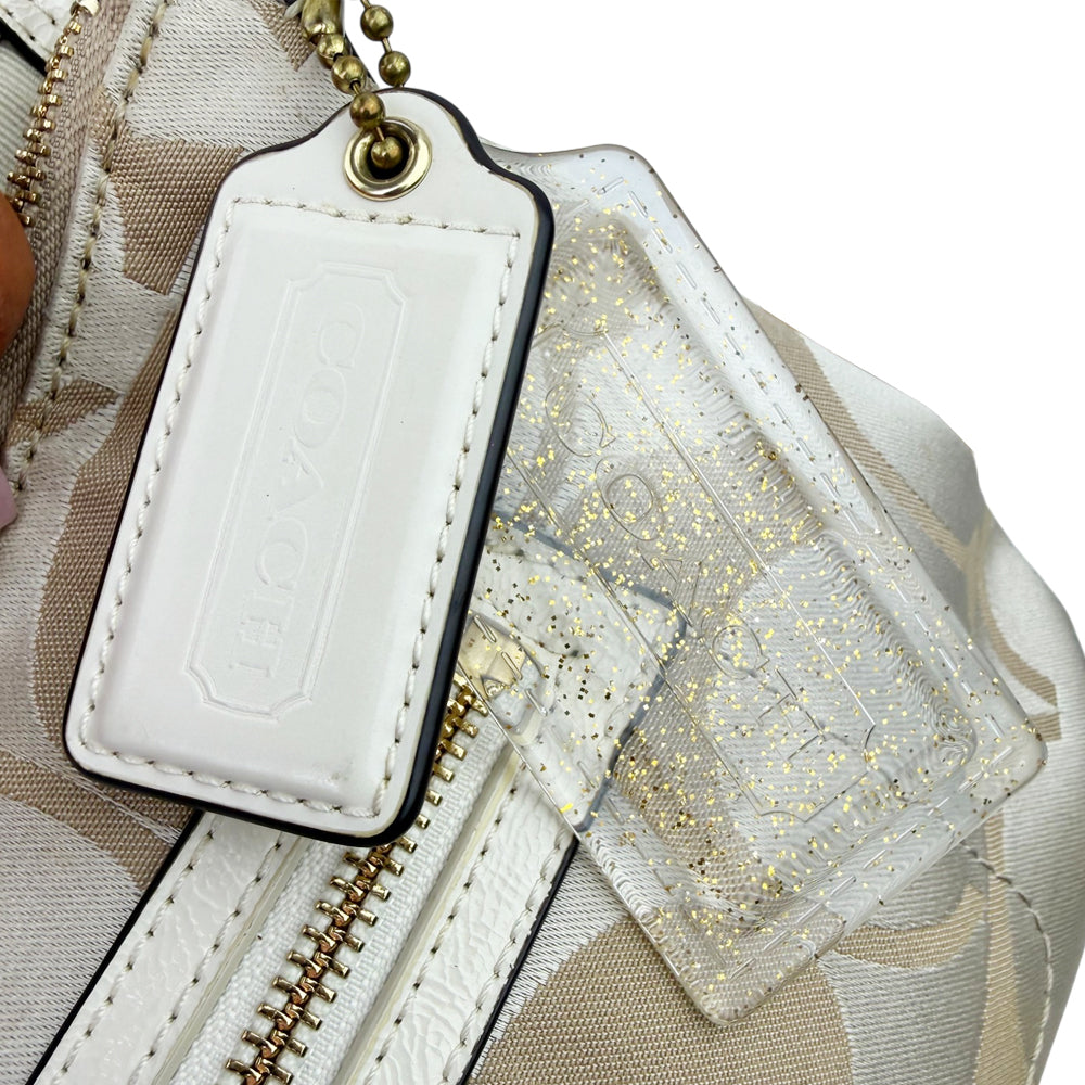 COACH Poppy Signature Cream Shoulder Bag LHQ1953