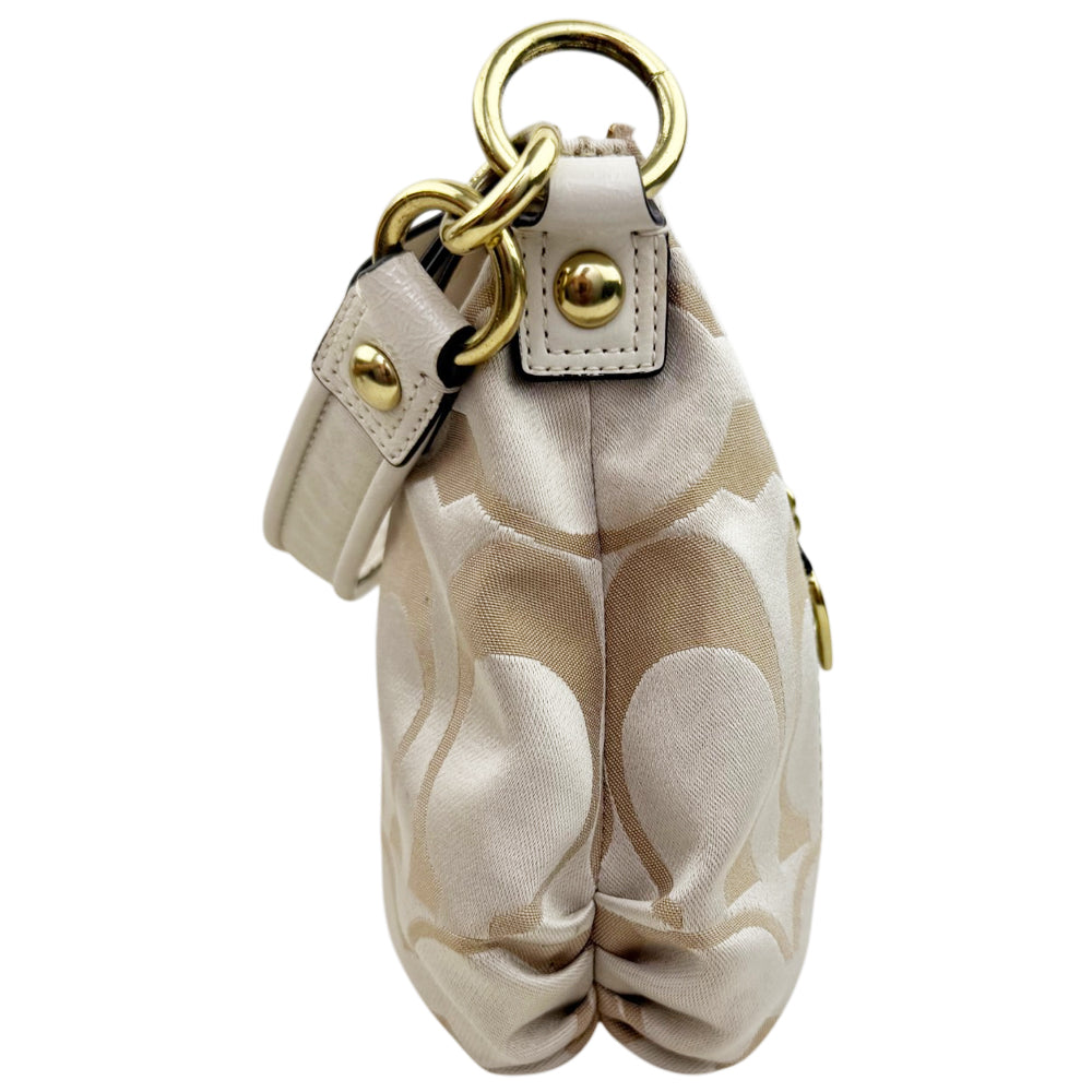 COACH Poppy Signature Cream Shoulder Bag LHQ1953