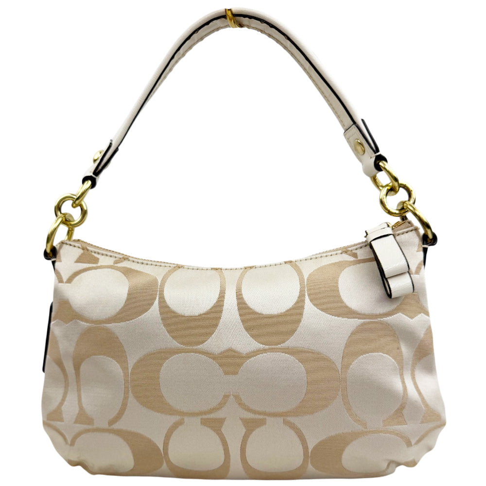 COACH Poppy Signature Cream Shoulder Bag LHQ1953