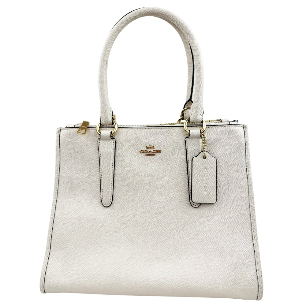 COACH White Leather Carryall Shoulder Bag LHQ1954