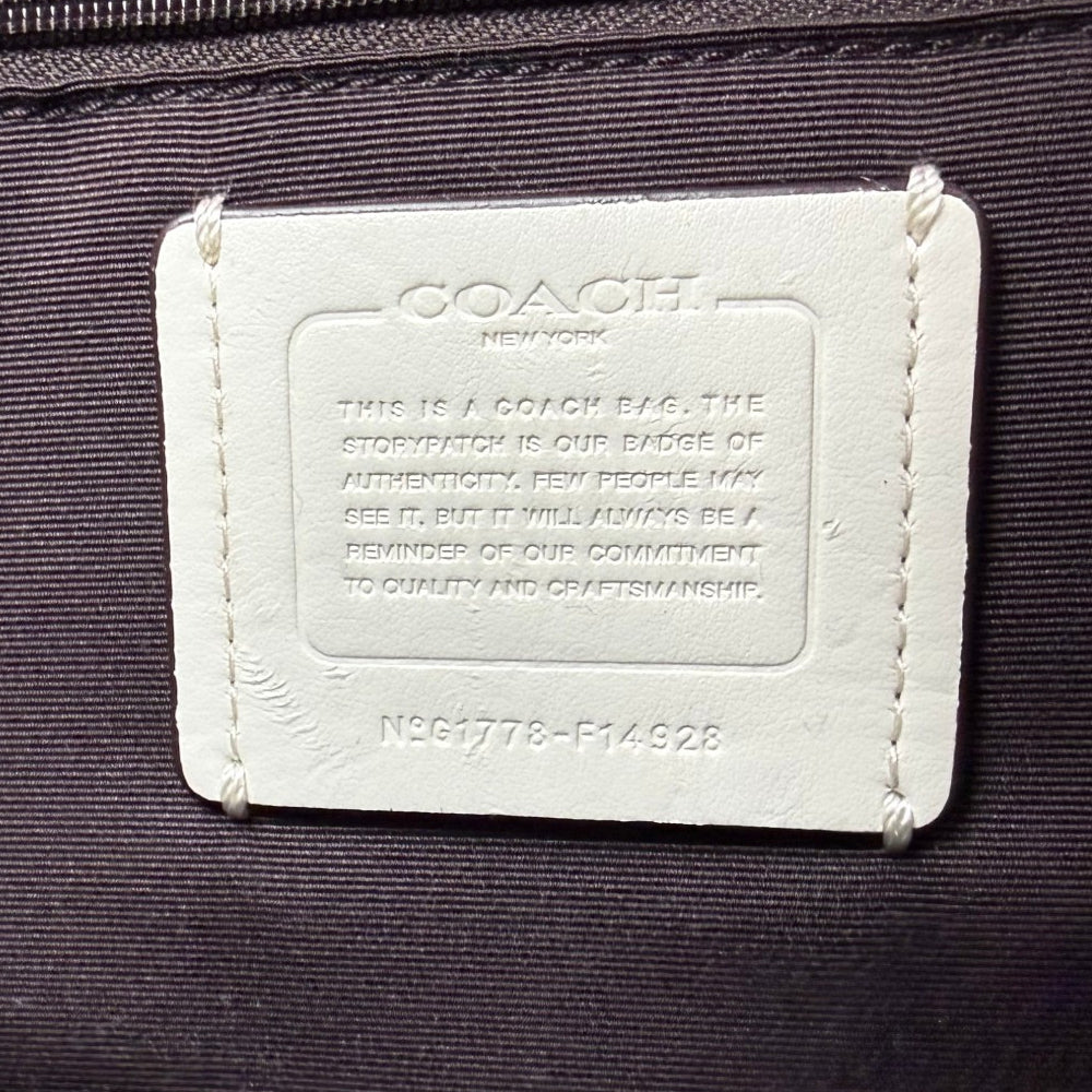 COACH White Leather Carryall Shoulder Bag LHQ1954