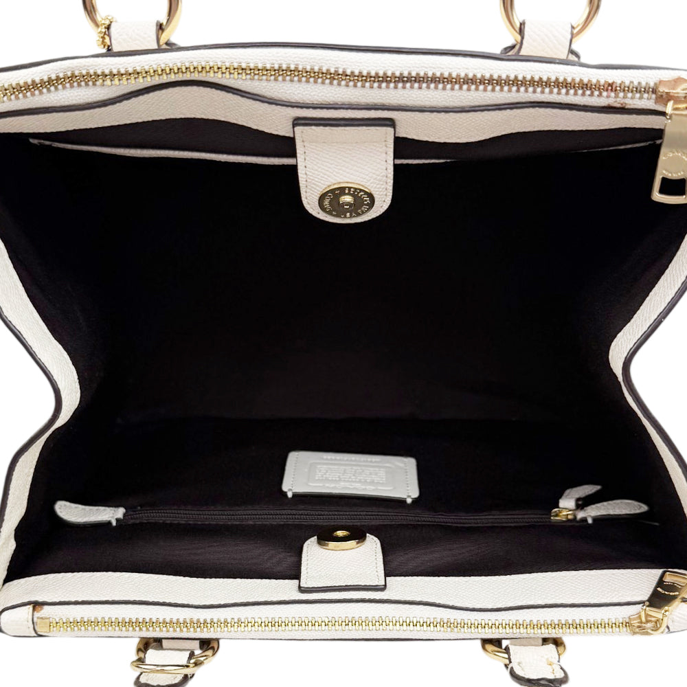 COACH White Leather Carryall Shoulder Bag LHQ1954