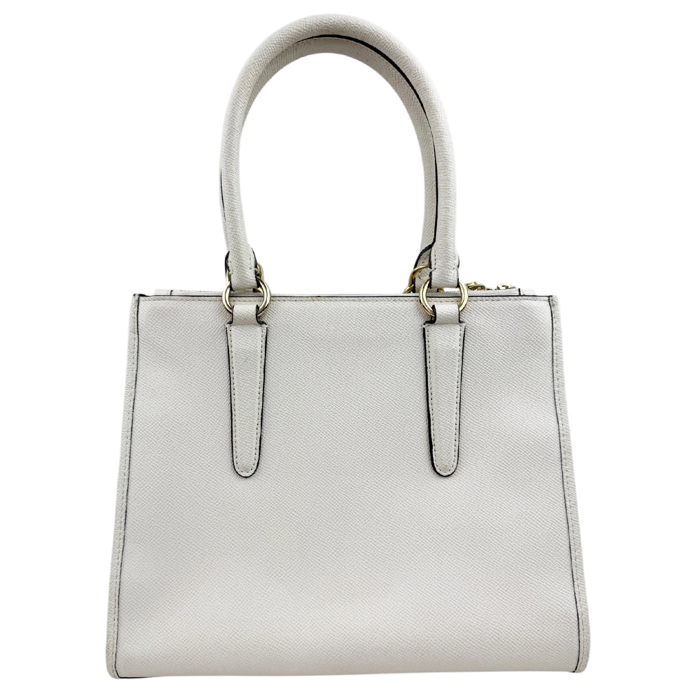COACH White Leather Carryall Shoulder Bag LHQ1954