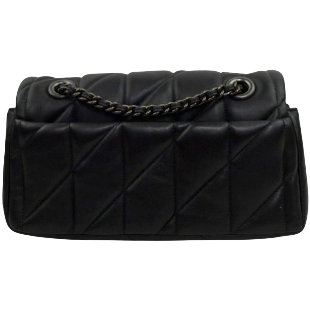 COACH Tabby Black Leather Quilted Shoulder Bag LHQ1963