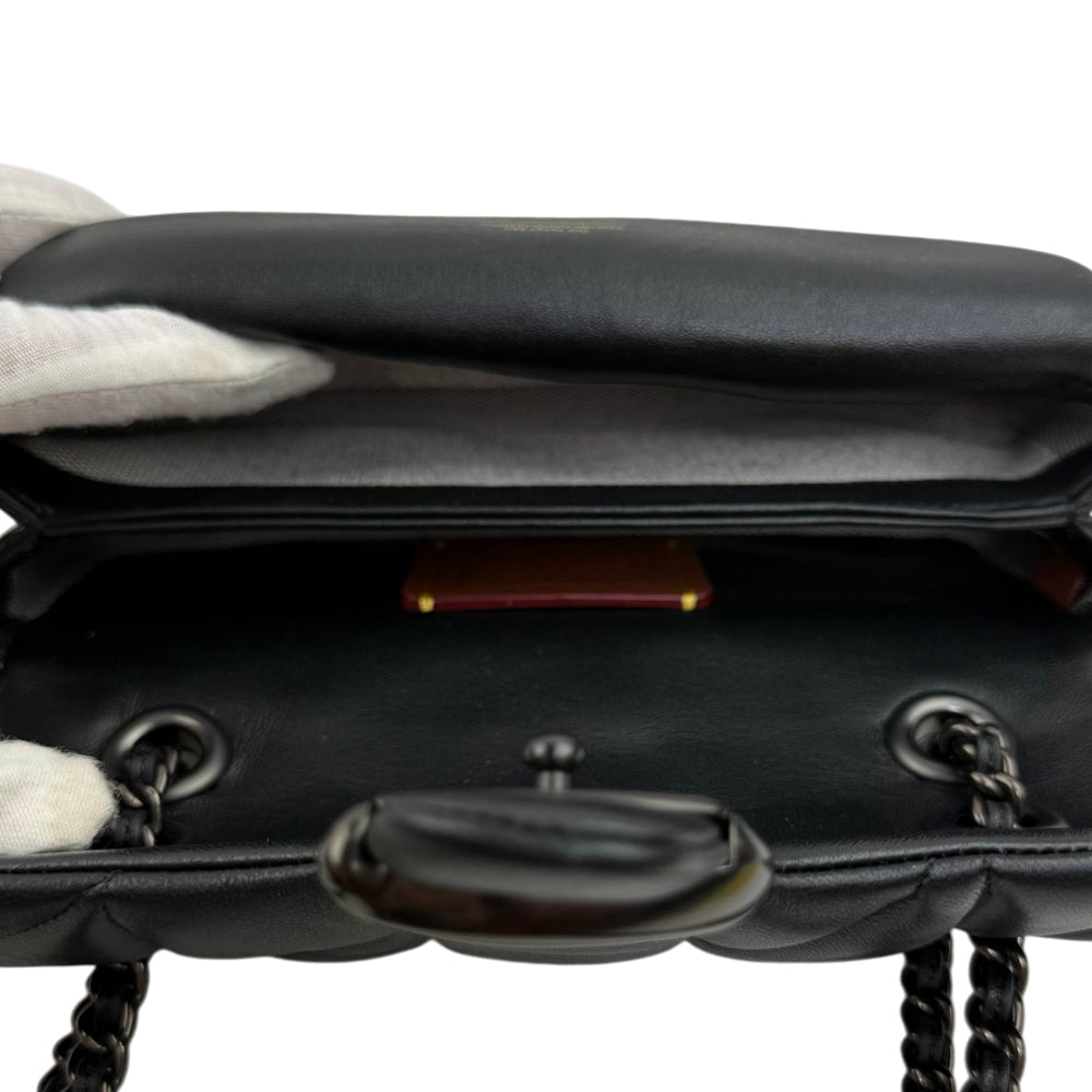 COACH Tabby Black Leather Quilted Shoulder Bag LHQ1963