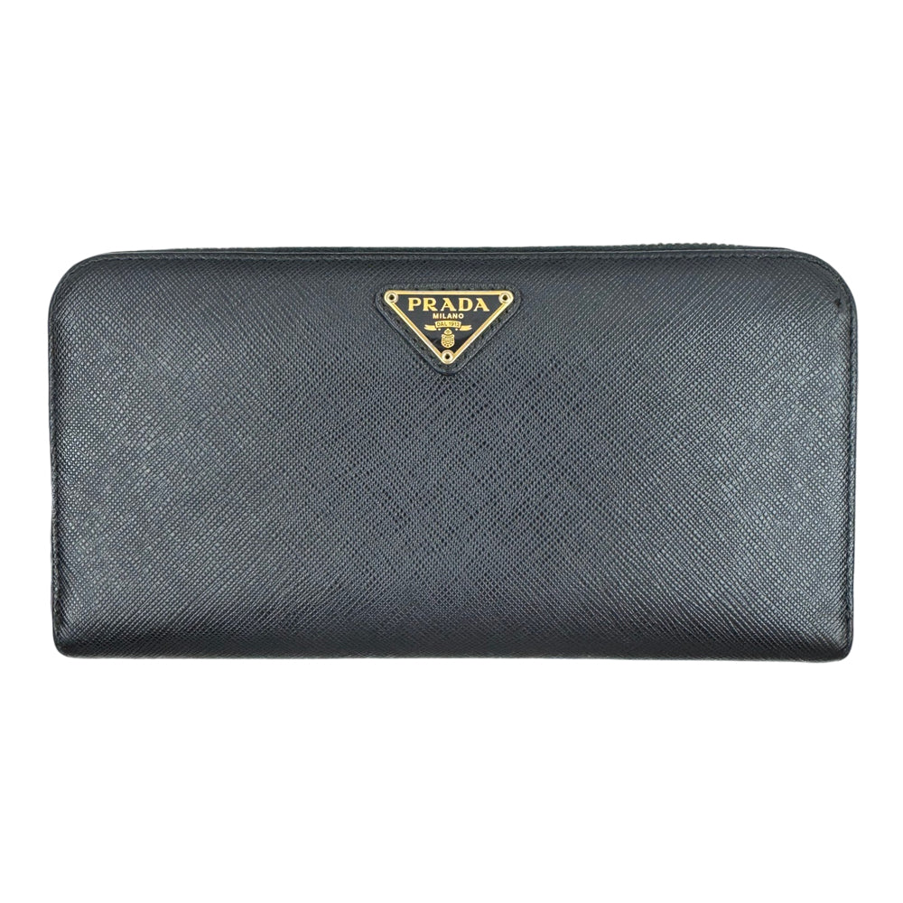 PRADA Saffiano Black Leather Wallet Purse LHQ1967