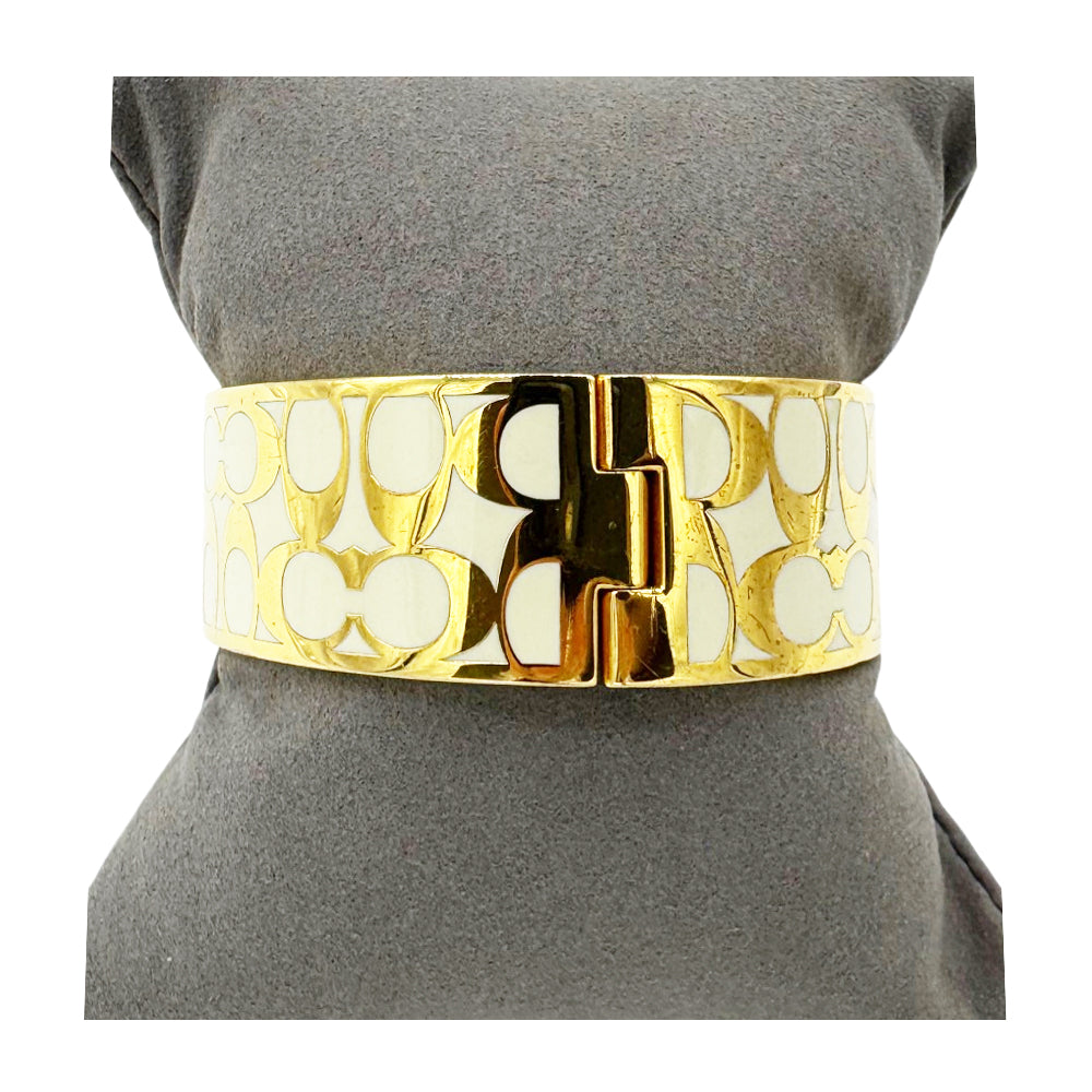 COACH Gold Enamel Bangle Bracelet LHQ1969