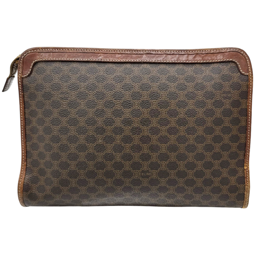 CELINE Macadam Brown Clutch Pouch LHQ1970