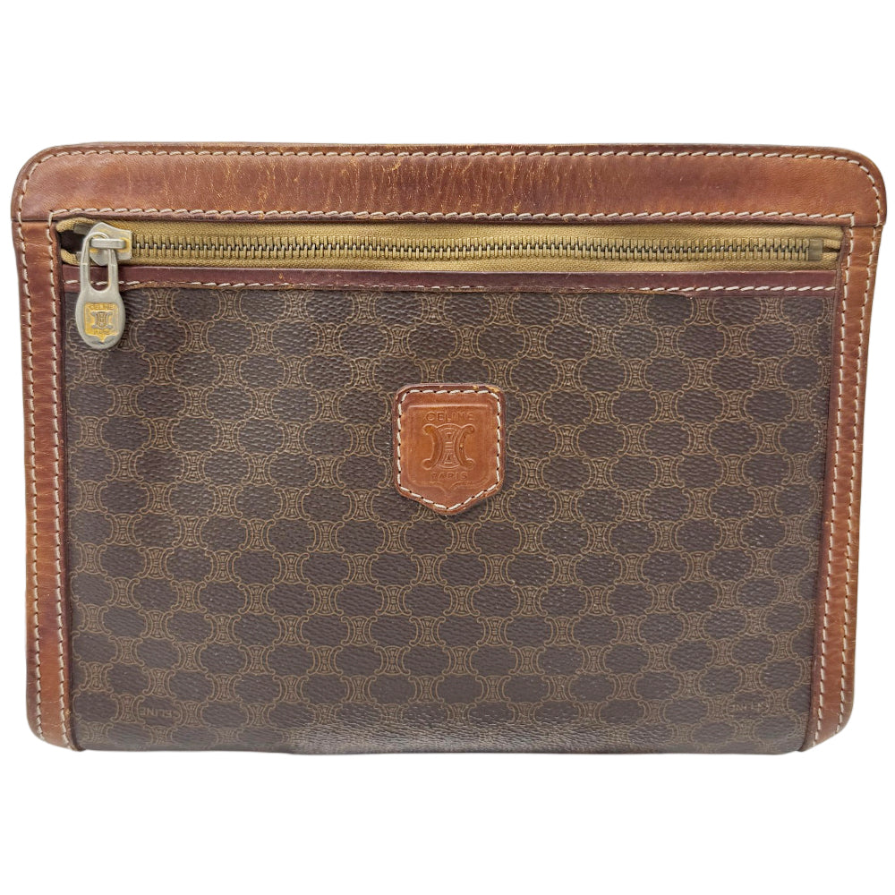 CELINE Macadam Brown Clutch Pouch LHQ1971