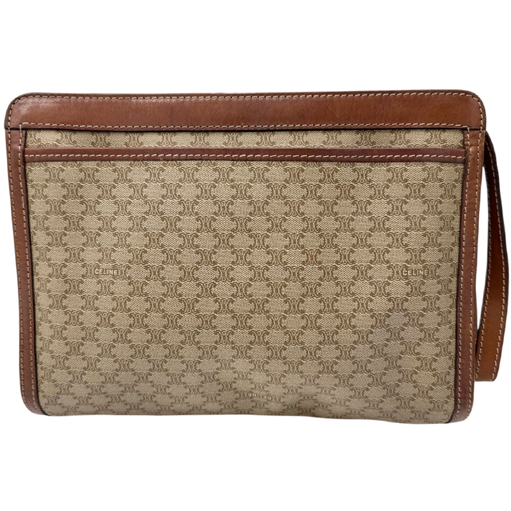 CELINE Macadam Light Brown Clutch Pouch LHQ1972