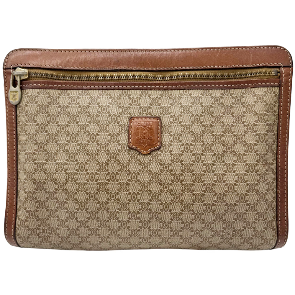 CELINE Macadam Light Brown Clutch Pouch LHQ1972