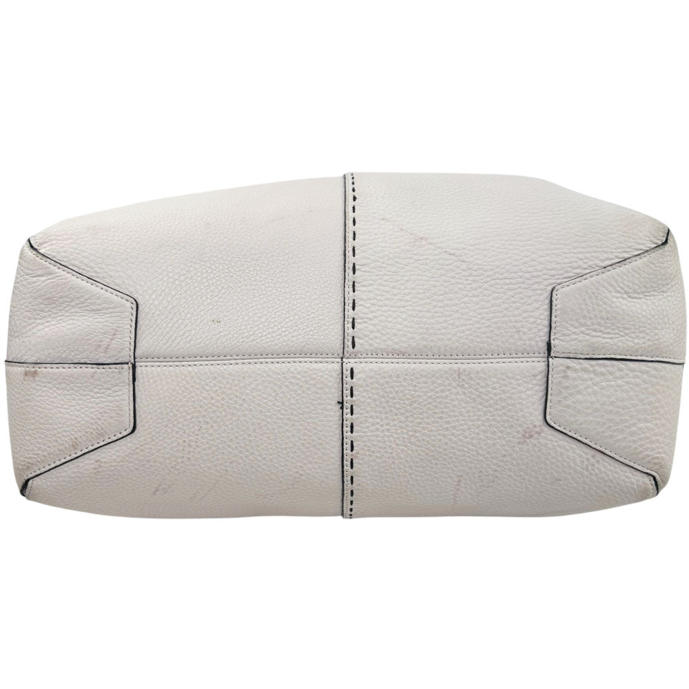 COACH Bleeker Zip Top White Leather Shoulder Bag LHQ1976