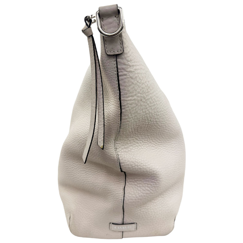 COACH Bleeker Zip Top White Leather Shoulder Bag LHQ1976